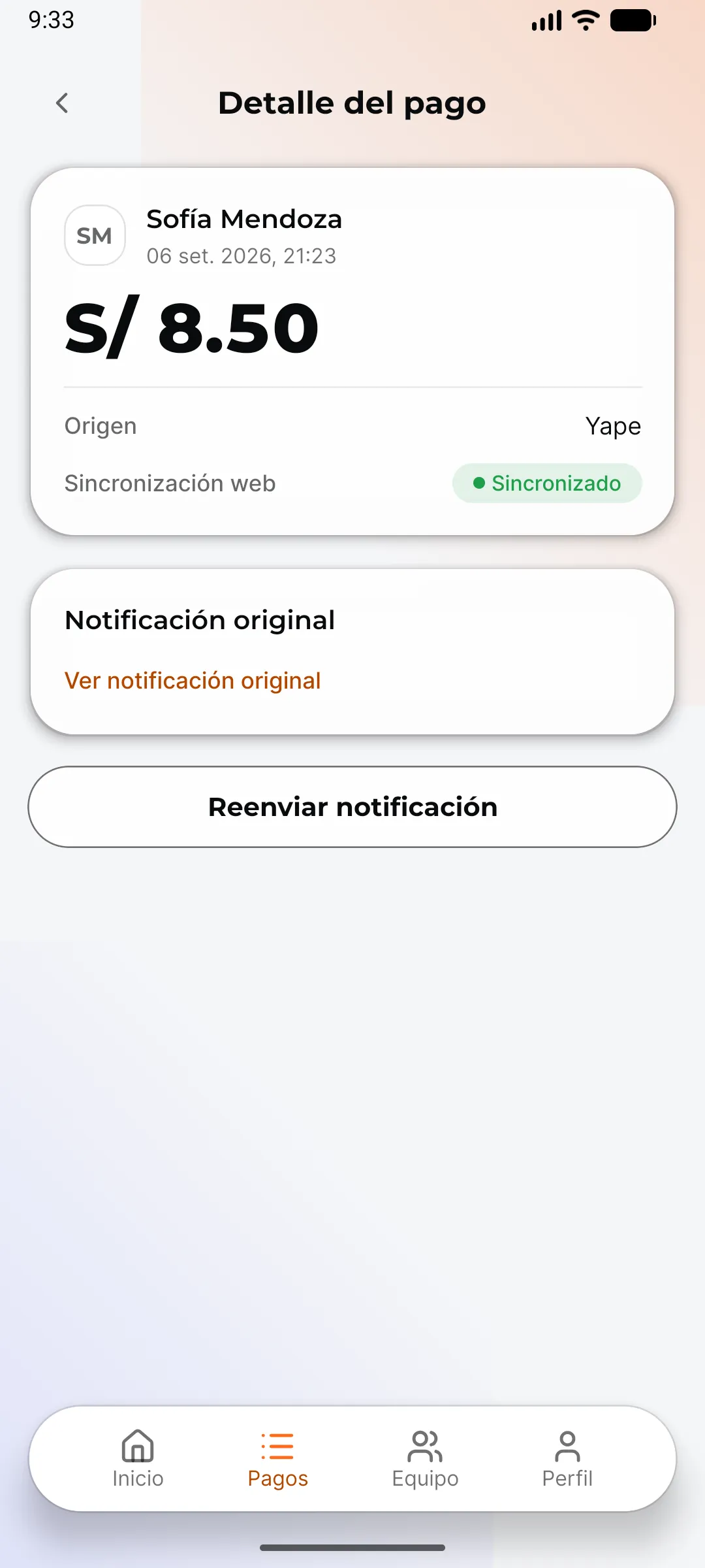 Pago recibido
